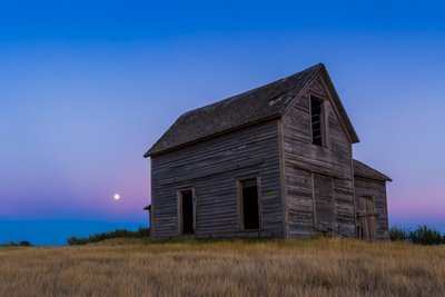 The rising almost-full moon, a 